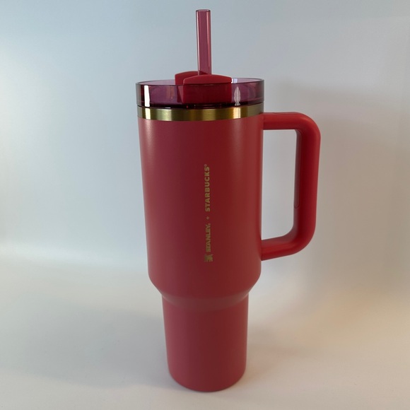 Stanley X Starbucks 40oz traveler tumbler new release‎ 11/7/24 pink fuchsia gold - Picture 7 of 11